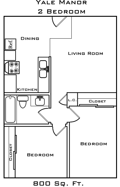 2BR/1BA - Yale Manor Apartments