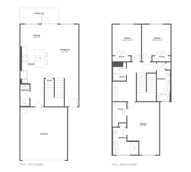 TH2 Floor Plan - Caliza at the Loop