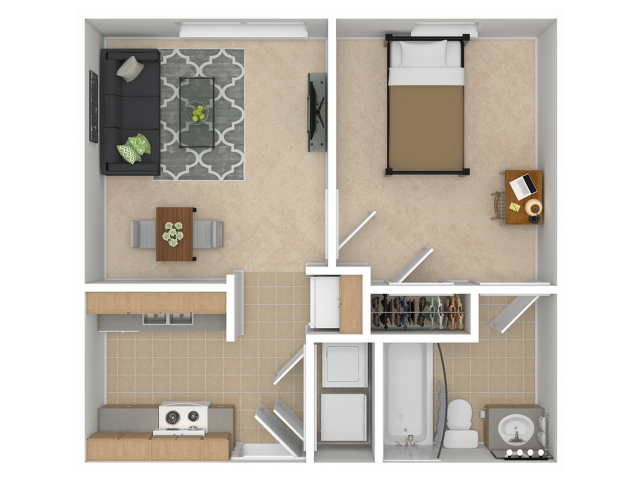 1 Bed, 1 Bath - Element Apartments at Highland
