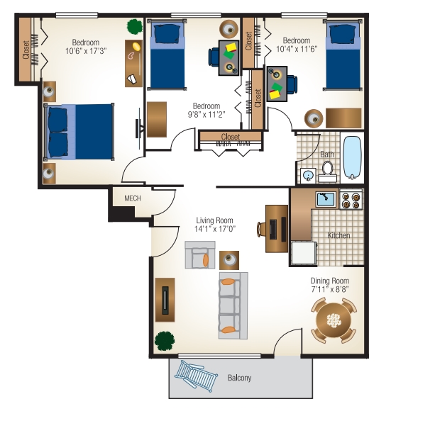 3BR/1BA - Parkway Overlook