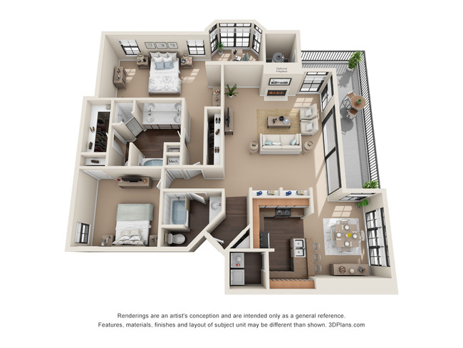 Floorplan - Waters Edge Apartment Homes