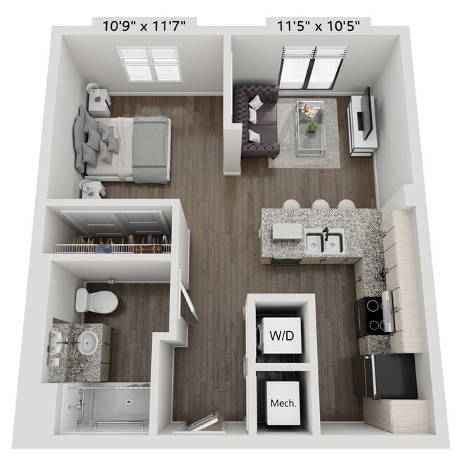 Floorplan - 6228 Music City Apartments