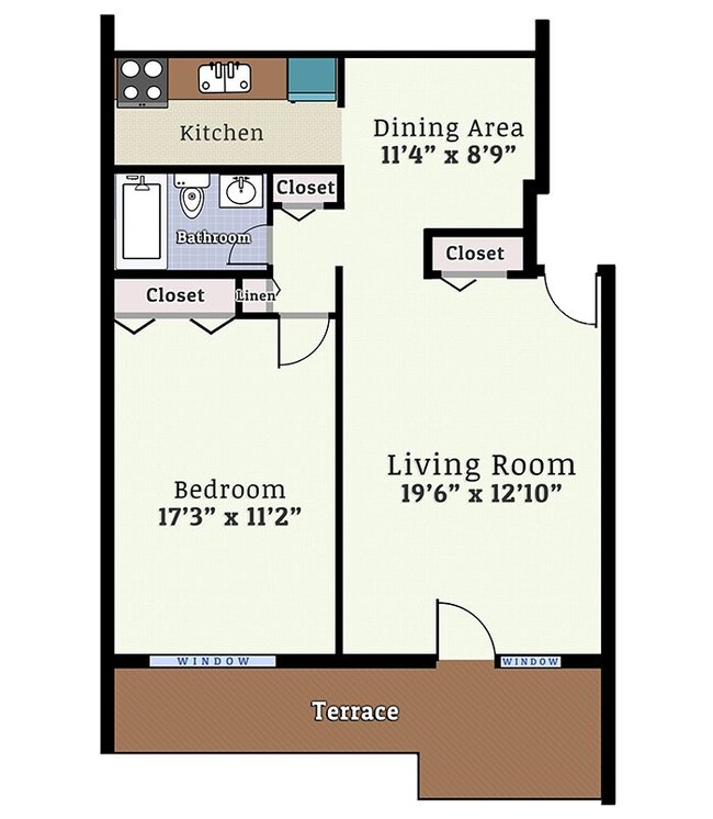 Woodmere 1 Bedroom Terrace - Woodmere Apartments
