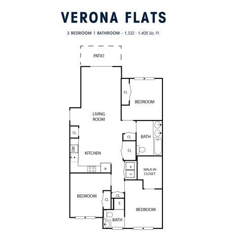 3 Bedrooms/ 1 Bath - Verona Flats