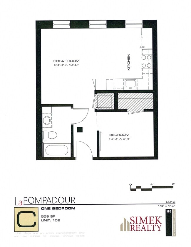 Floorplan - La Pompadour Apartments