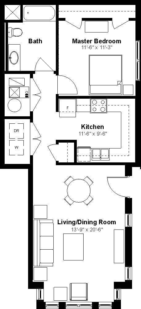 1BR/1BA - Emerson Square Apartments