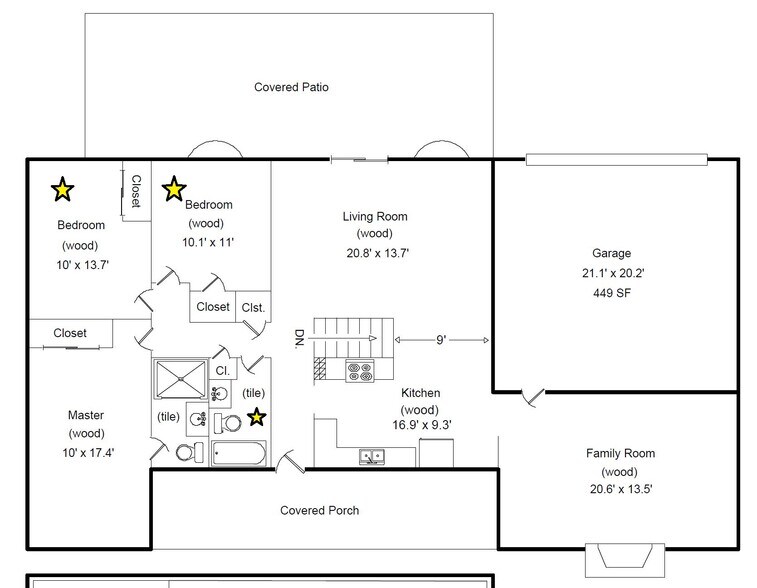 Upstairs Floor Plan - 165 W Midway Blvd