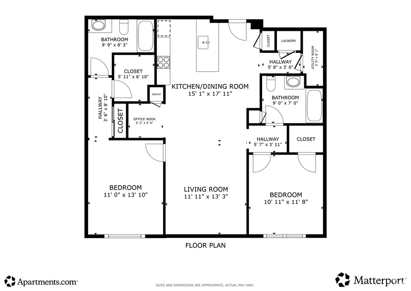 2BR-2BA-1191SF-Marconi - MI Place at First Radio