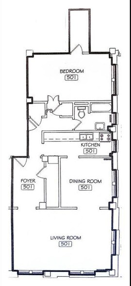 floor plan of 501 - 2615 Park Ave