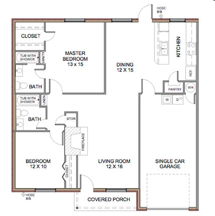 2 BR/2 BA - Meadowlark Place