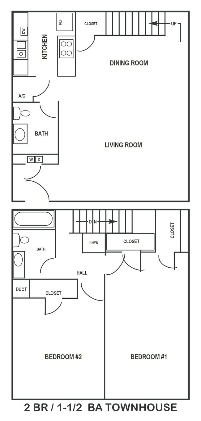 2BR 1-1/2BA TOWNHOUSE - Metro Plex Apartments