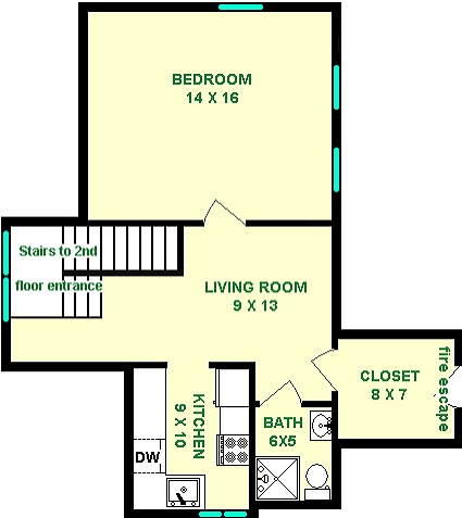 Arabis One Bedroom Floorplan - Arlington Houses