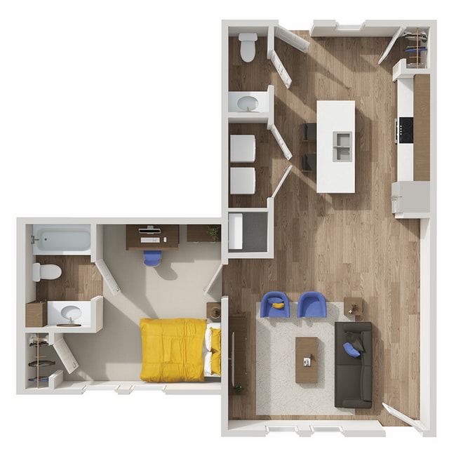 A1: 1BD | 1.5BA | 816 SF - The Avenue at Orono Apartments