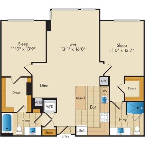 Floorplan - Flats 130 at Constitution Square