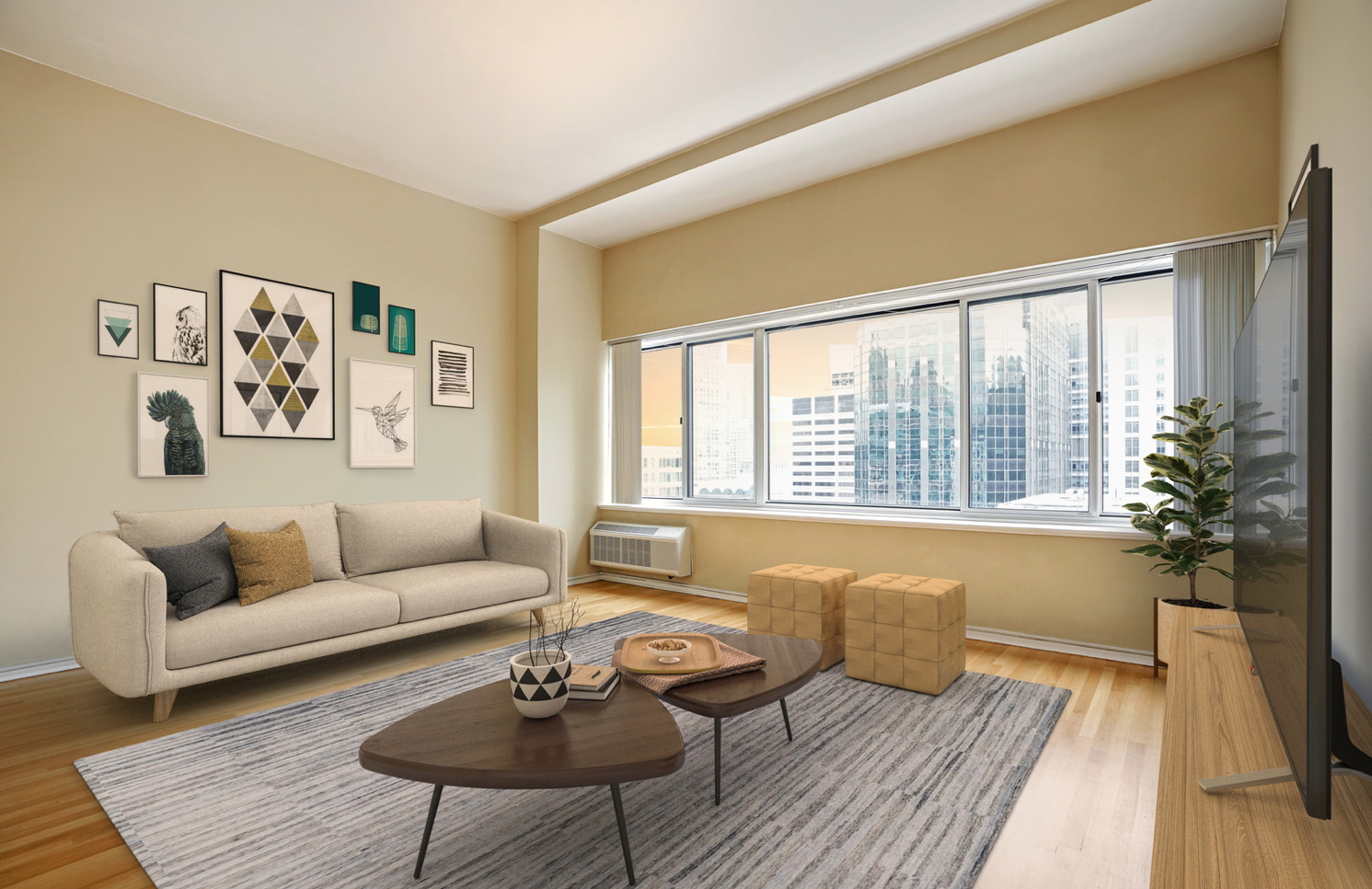 Living Room--Virtually Staged - 211 E Ohio St