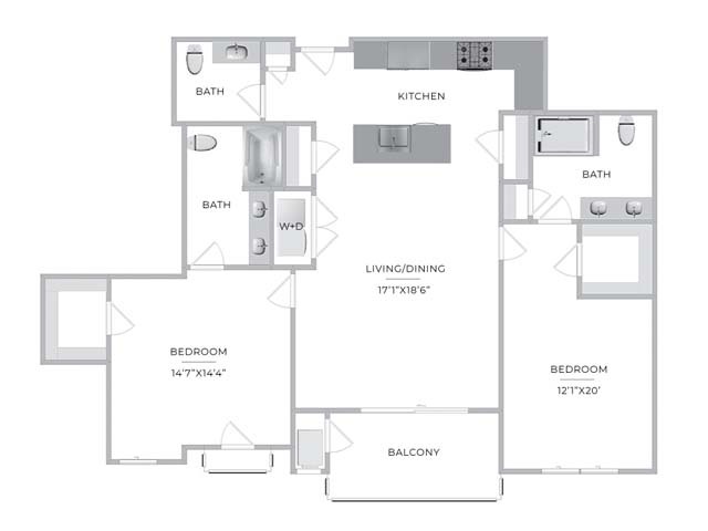 Floorplan - Barclay Chase Apartment Homes