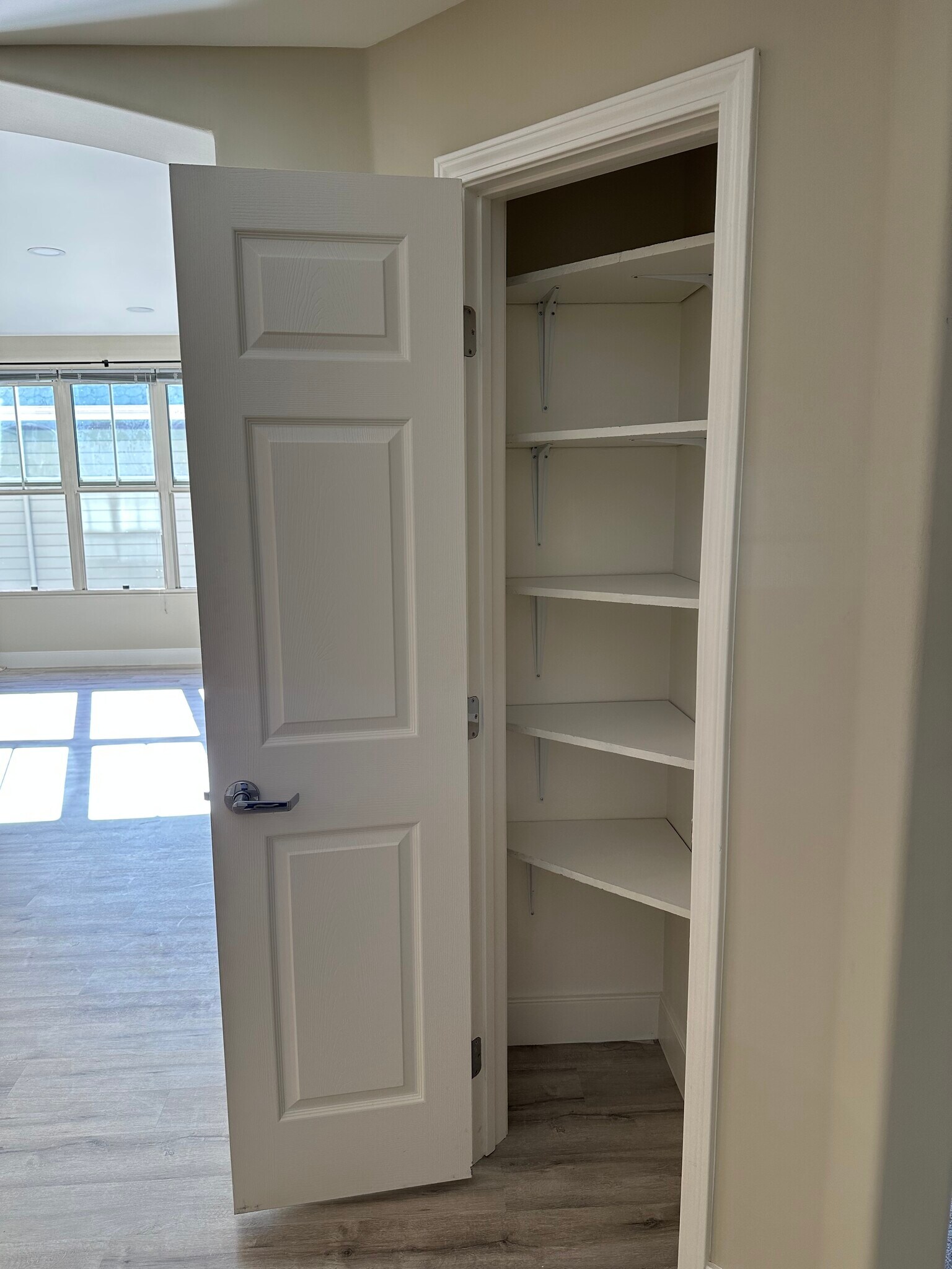 converted coat closet to shelving system - 30 E Julian St