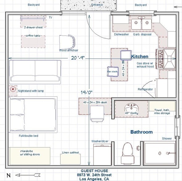 Floor Plan of ADU - 8973 W 24th St