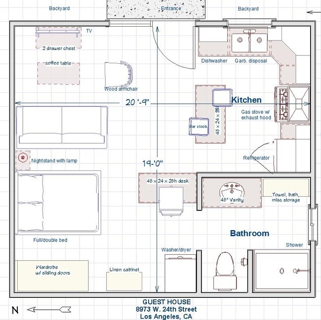 Floor Plan of ADU - 8973 W 24th St