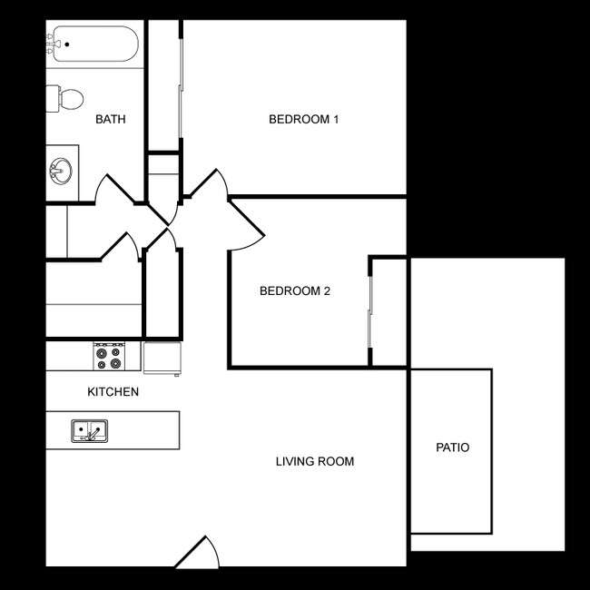 2 Bed 1 Bath A - Village at Ninth