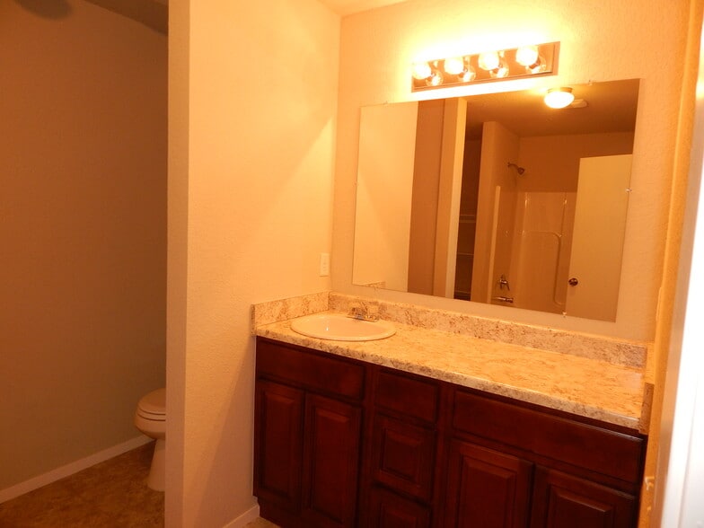 Primary bathroom counter space is great. - 5074 W Claxton Circle