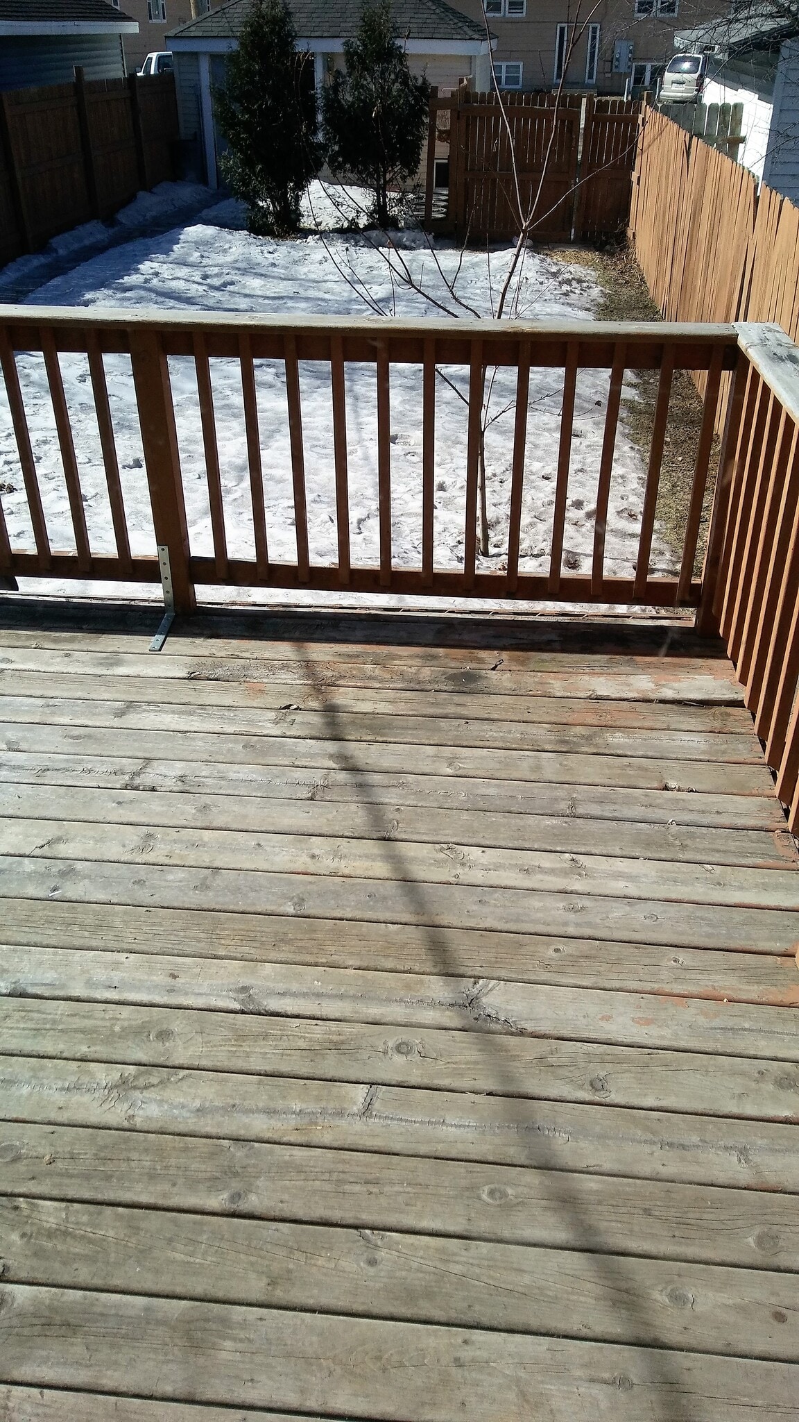 deck and fenced in yard with privacy fence - 114 Walnut Street