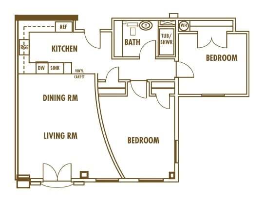 2 bedroom 1 bath - High Street Terrace