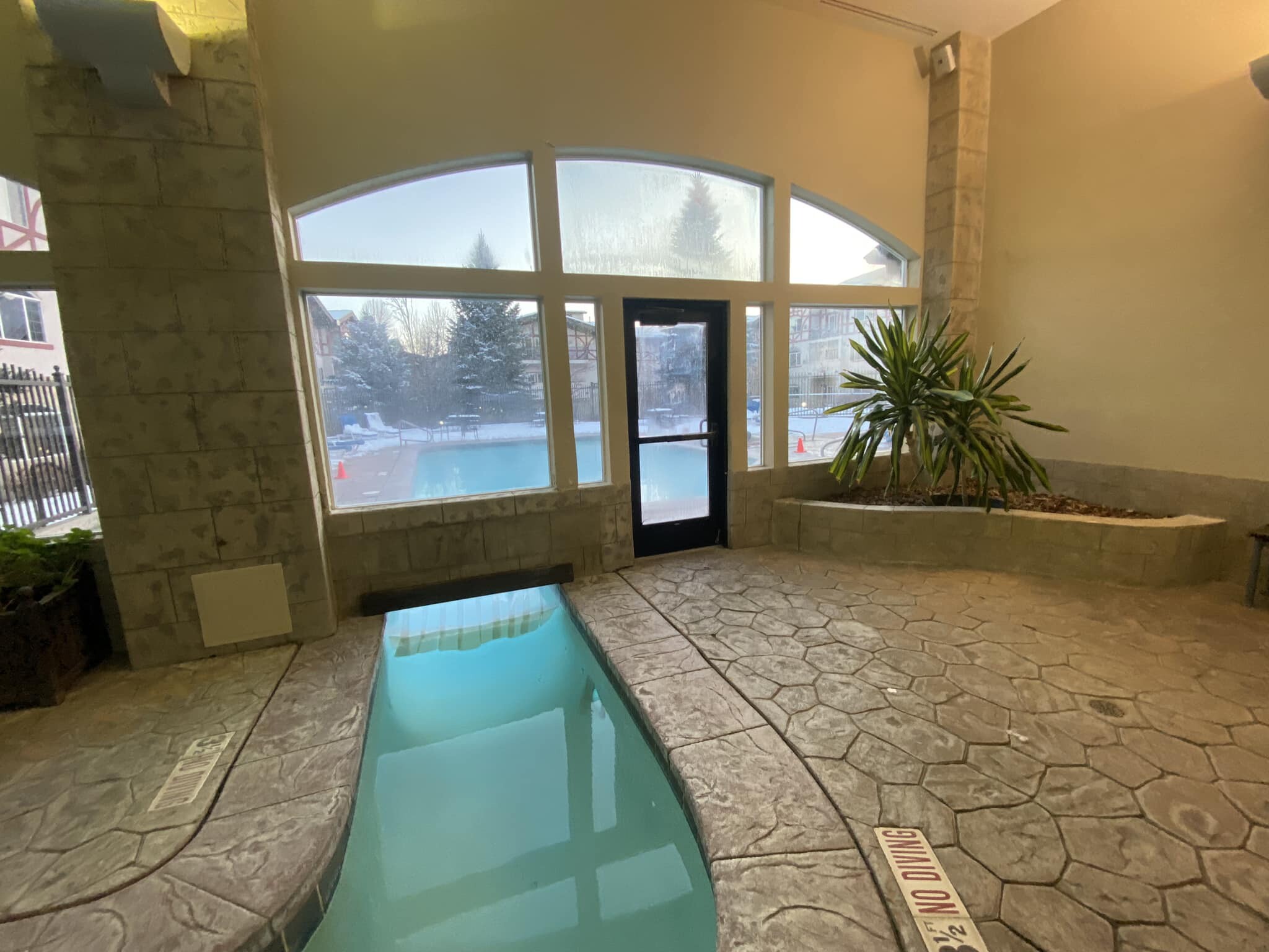 Indoor pool opens to outdoor pool - 840 Bigler Ln