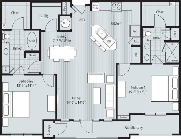 Floorplan - 46 Penn Apartment Homes