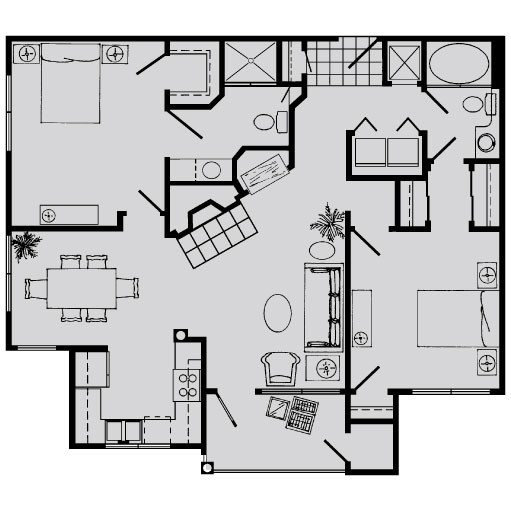 Floorplan - SaddleBrook Apartments