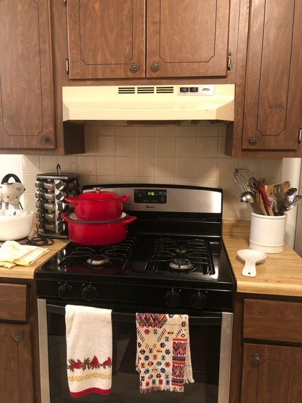 Gas stove in the kitchen - 214 Scarsdale Ct