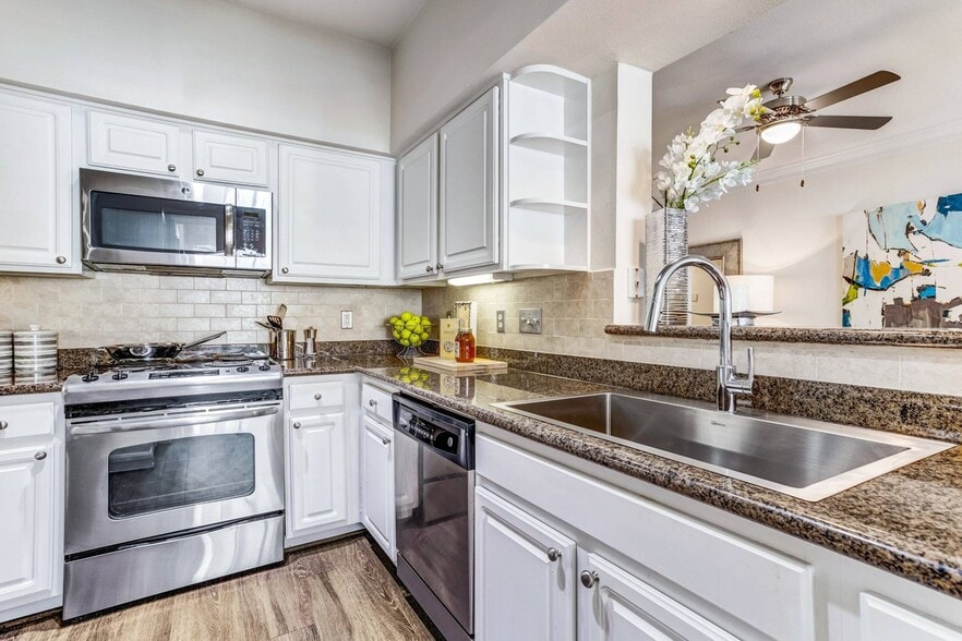 Upgraded Kitchen with Stainless Steel Appliances - Post Oak at Woodway