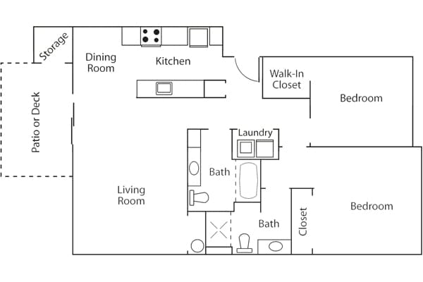2BR/2BA - Wildflower Apartments