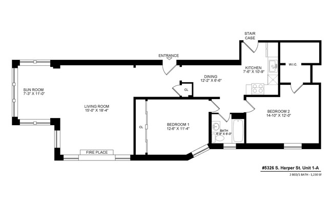 1A Floor Plan - 5326 S. Harper Ave.