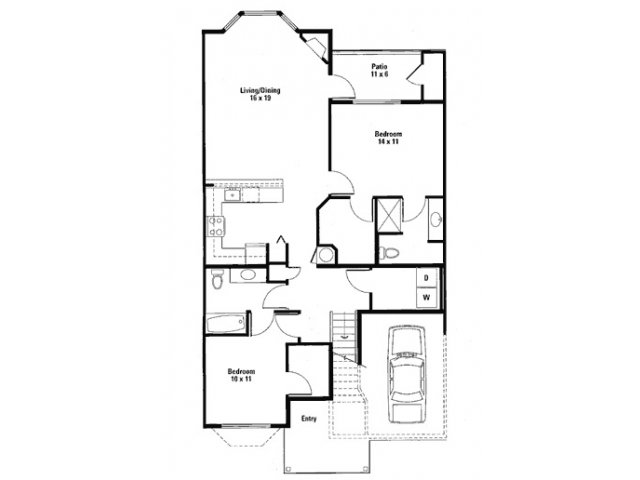 Two Bedroom Two Bath Large - South Parc