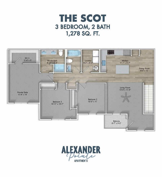 The Scot - 3BR 2nd floor WEB VERSION.jpg - Alexander Pointe Apartments