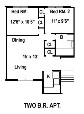 2BR/1BA - Wawaset Place Apartments