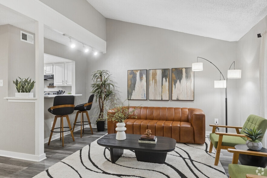 3BR, 2BA - 1,250SF - Living Room - Broadway Villas