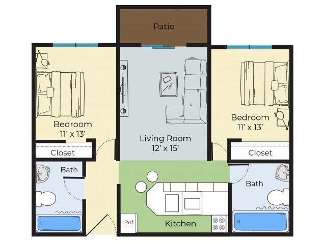 2 Bedroom 2 Bath - Westford Park Apartments