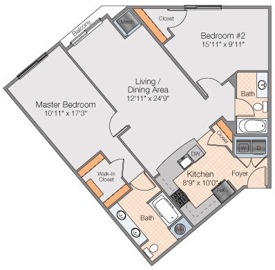 2BR/2BA - The Galaxy Apartments