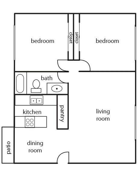 2BR/1BA - Riverside Villa