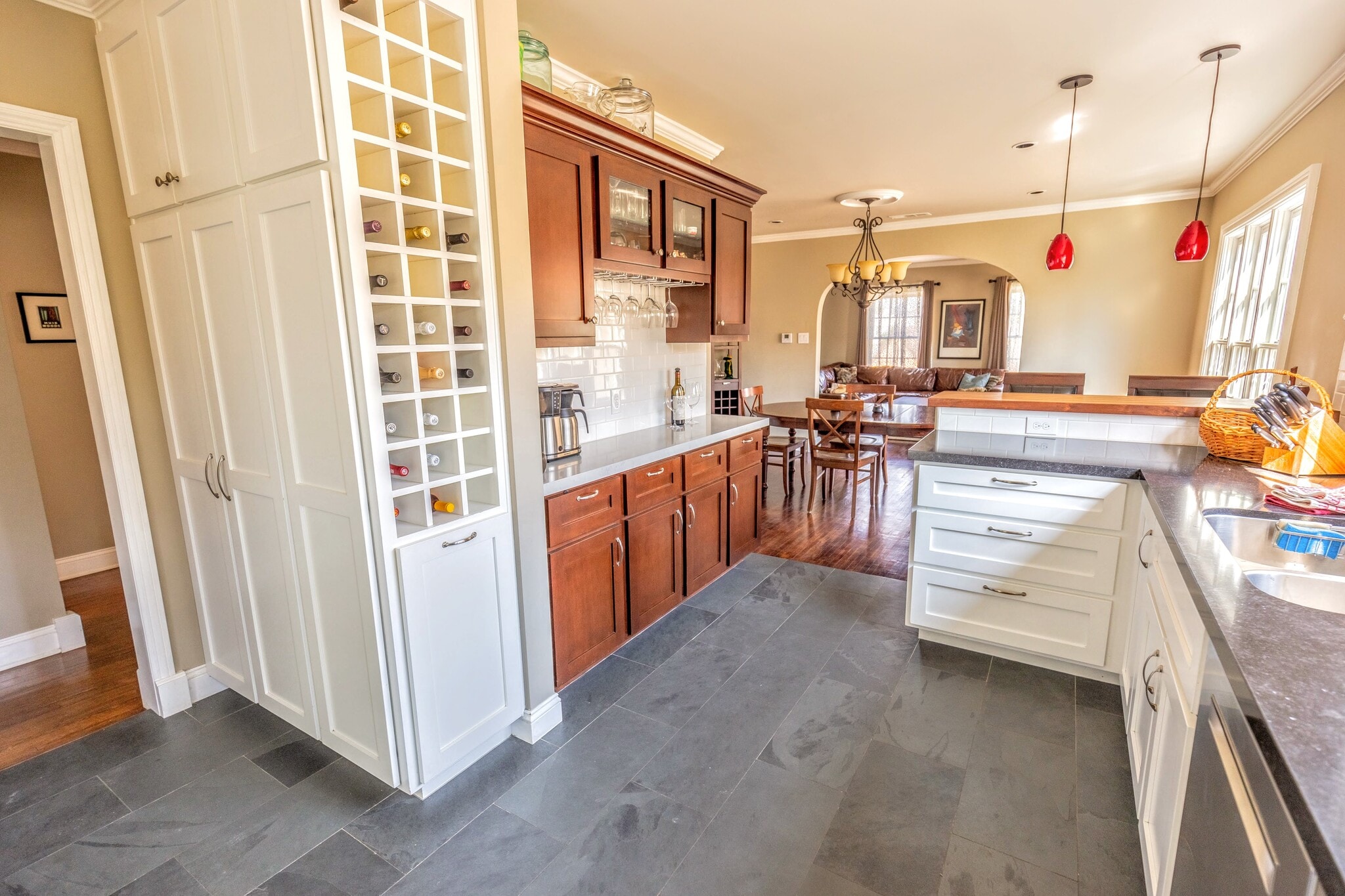 Built in wine rack and stemware racks. - 1327 S Sycamore Ave
