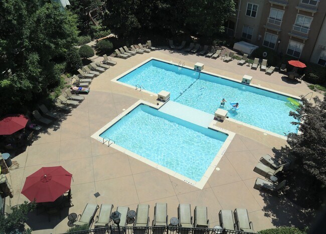 View of pool on property from living room - 10 Perimeter Summit Blvd NE