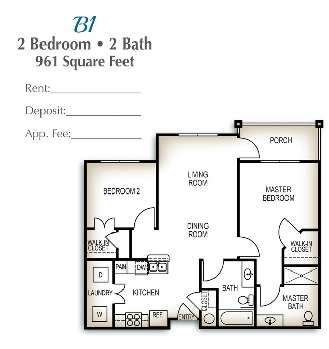 2BR/2BA - Manor at Hancock Park