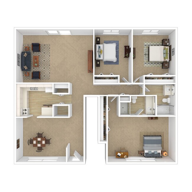 3 Beds | 2 Baths | 1,650 sq ft - Chateau De Ville