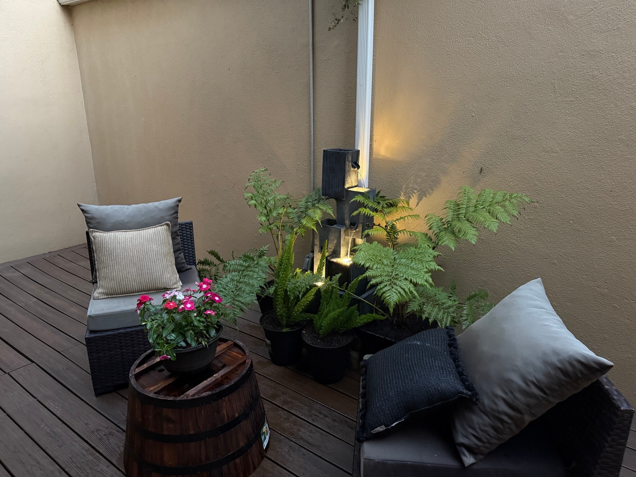 Private Patio with Waterfall - 119 Peralta Ave