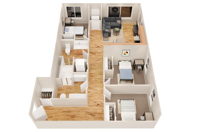 C1: 3BD | 2BA | 882 SF - Radius