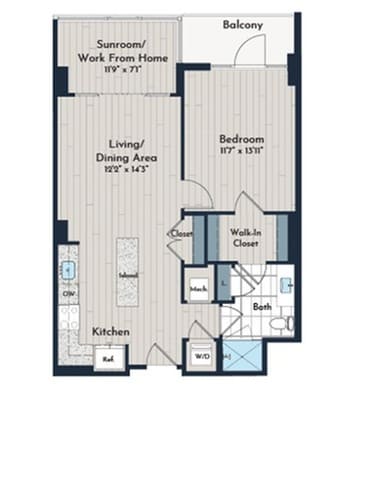 1BS-5 Floor Plan - Meridian 2250 at Eisenhower Station