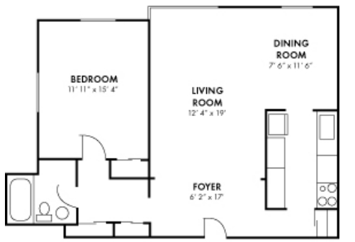 1BR/1BA - Skyline Tower