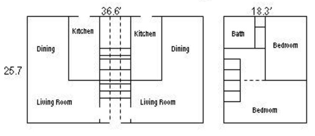 2BR/1BA Two-story - Madison Apartments